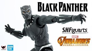 Pantera Negra  Black Panther SH Figuarts Review action figure filme Vingadores Guerra Infinita [upl. by Anirehtak]