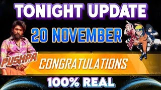 20 November 2024 😍FREE FIRE NEW EVENT UPCOMING UPDATE IN FREE FIRE TONIGHT UPDATE OF FREE FIRE [upl. by Castara]