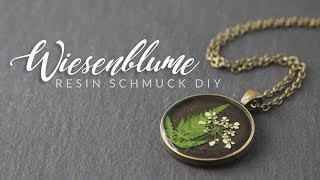 Wiesenblume im Anhänger  Resin Schmuck Anfänger DIY  Gießharz Anleitung  WiesenKerbel Kette [upl. by Hill]