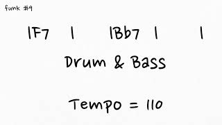 F7 Bb7 Funk Backing Track Drum amp Bass Tempo  110 [upl. by Elak]