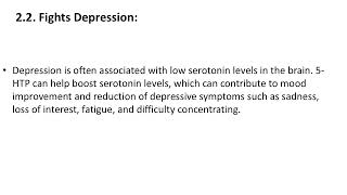 5 HTP Mechanism of Action Benefits and Precautions ID100999 [upl. by Orimlede]