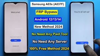 Samsung A03s FRP Bypass Android 1213  GmailGoogle Account Remove Samsung A037F Easy Method 2024 [upl. by Milty190]