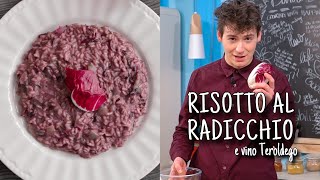 Ricetta RISOTTO CREMOSO CON RADICCHIO e vino Teroldego ricetta tipica Trentina  per San Valentino [upl. by Lenoil]