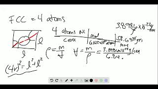 Nickel has a face centered cubic unit cell The density of nickel is 6 84 Calculate a value for the [upl. by Eta74]