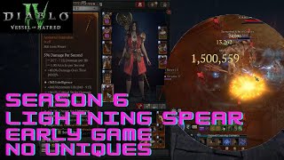 Diablo 4 Vessel of Hatred Lightning Spear Build for Early to Midgame Farming [upl. by Drofhsa]