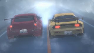 Keisuke Overtakes Ikeda in the Fog Initial D Fifth Stage [upl. by Rugen]