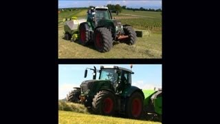 LU Öxle  Heu pressen mit Fendt 824 und Fendt 818 [upl. by Inilahs]