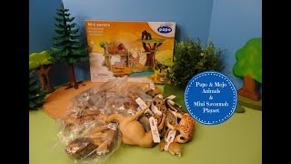 Papo amp Mojo Animal Figures amp Mini Savannah Playset  Learn Animal Names [upl. by Nirel]