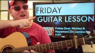 How To Play Friday Guitar Riton Nightcrawlers  easy guitar tutorial beginner lesson easy chords [upl. by Erminia895]