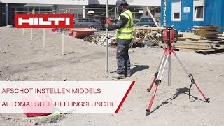 Hilti PR 4022 roterende laser  Afschot instellen middels automatische hellingsfunctie [upl. by Elatsyrc]