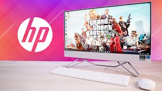 HP All in One PC Unboxing And First Impressions ⚡ HP AIO Desktop Review 2023 [upl. by Rosenfeld]