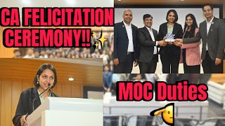 CA Felicitation Day ICAI  MOC  Vlog  CAwali [upl. by Ecille]