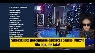 Sikorski bez pożegnania opuszcza studio TVN24 [upl. by Auqinot]