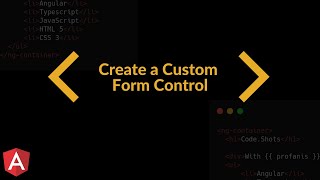 12 Custom Angular Form Control [upl. by Biancha]