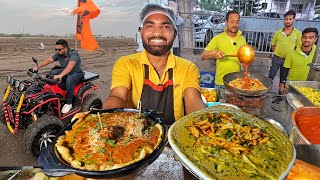 25 Items Gujarati Thali 😍 Indias Biggest Food Tour SURAT 26 ❤️ Raja Rani Paratha amp Burrito Bowl [upl. by Drofub]