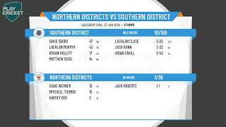 SACA Premier Cricket  West End Mens 1st Grade Div Two  Rd7  Northern Dist v Southern Dist  Day 1 [upl. by Kcirtapnhoj]