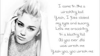 Wrecking Ball Miley Cyrus Lyrics [upl. by Brace]