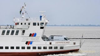 Borkumfähre OSTFRIESLAND DCQN IMO 8324622 AG Ems roro Ferry greentech LNG Emden [upl. by Glendon]