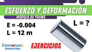 Ejercicios de ELASTICIDAD y DEFORMACIÓN Módulo de Young física [upl. by Quiteri]