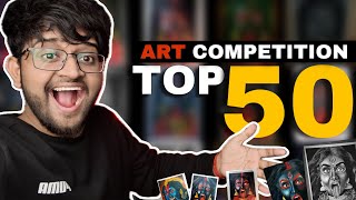 ART COMPETITION Top 50 Drawings Review 😍 [upl. by Hinkel]