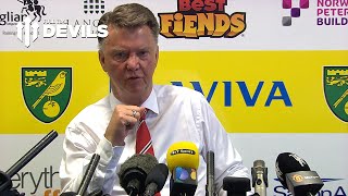 Louis van Gaal Presser  Norwich City 01 Manchester United  We Are Still in The Race [upl. by Ilojna969]