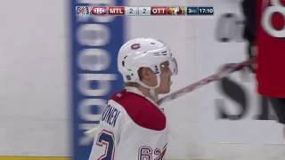 Artturi Lehkonen First NHL Goal against the Ottawa Senators 161016 [upl. by Sibylla]