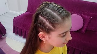 Easy 5 Hair braiding5 li saç örgüsü [upl. by Lind]