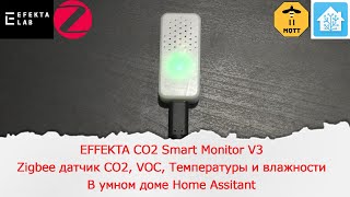 Zigbee датчик CO2 VOC температуры и влажности EFFEKTA CO2 Smart Monitor V3 для умного дома [upl. by Marjana]