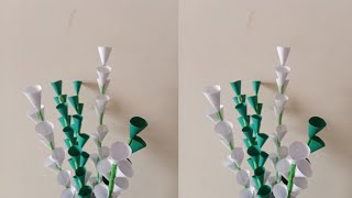 Green And White Paper Craft paperflowercraft green craft [upl. by Nwahsyar]