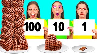 100 Layers of Food Challenge  Awesome Kitchen Hacks by DaRaDa Challenge [upl. by Nahseez]