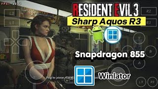 Sharp Aquos R3 Test Resident Evil 3 RemakeWinlator PC game Android MOBILE [upl. by Anirtap819]