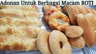 Resep Roti Lembut Roti Goreng Butter Cream Bread Donut Pizza BreadRoti Keju Ala Bakery [upl. by Ber]