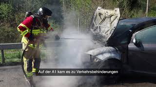 Fahrzeugbrand A1 Forsthaus  Berufsfeuerwehr Bern [upl. by Maram]