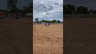 Alice and copper at Bundalong Jackpot day one western barrelracing quarterhorse [upl. by Nauwtna]