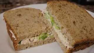 How to make an EASY delicious chicken salad sandwich [upl. by Annaesor]