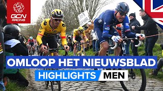 Incredible Solo Attack Conquers The Cobbles  Omloop Het Nieuwsblad 2023 Highlights  Men [upl. by Manson735]