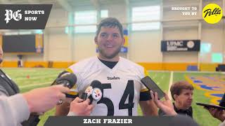 Steelers rookie minicamp Zach Frazier ready to uphold long tradition at center [upl. by Yelahs608]