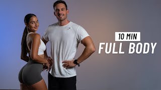 10 Min Full Body Workout  Fat Burn amp Strength No Equipment  No Jumping [upl. by Serdna]