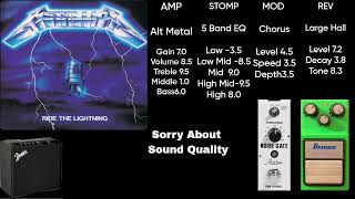 Fender Mustang LT25 Guitar Combo Amp Metallica Ride The Lightning Tone [upl. by Lothario51]