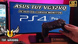 Asus VG32VQ Monitor Using PlayStation 4 Pro TEST [upl. by Ateerys]