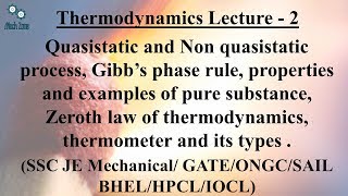 Thermodynamics Lecture 2 for GATE SSC JE ESE and PSU [upl. by Mayrim]