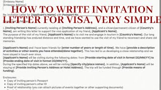 HOW TO WRITE AN INVITATION LETTER FOR SCHENGEN VISA APPLICATION 2019  With link to letter template [upl. by Arica]