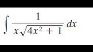 integrate 1xsqrt4x2  1 dx [upl. by Refenej]