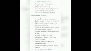 QA Manual Tester fresher experienced getemployed youtubeshorts qajobs manualtestingjobs [upl. by Natie]