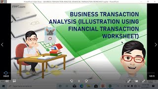 BUSINESS TRANSACTION ANALYSIS USING FINANCIAL TRANSACTION WORKSHEET ACCOUNTING FOR SHSBEGINNERS [upl. by Ralyat869]