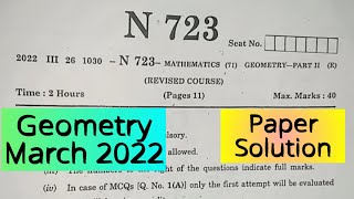 Geometry March 2022 Paper Solution 10th Maths2 Class10 SSC Board Exam Paper Solution amp Discussion [upl. by Akenat]