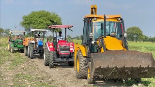 JCB 3dx Xpert Loading Mud Trolley  New Holland 3630  John deere Tractor  4wd Mahindra Arjun NOVO [upl. by Oca324]