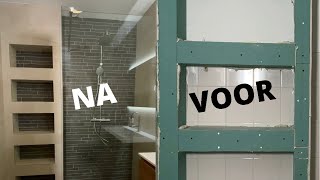 Badkamer renovatie voor en na kort maar krachtig [upl. by Lenod]