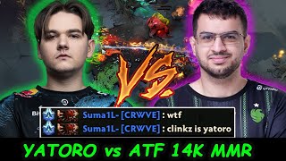 Yatoro Clinkz vs ATF 14K MMR OFFLANE in Riyadh Master PUB Game [upl. by Althea]