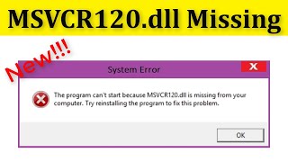 How To Fix MSVCR120dll Is Missing Your Computer Windows 1087  The Program Cant Start [upl. by Hgiel]